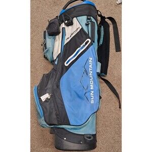 Sun Mountain Phantom Cart Bag 15-Way Divider 7 Pockets Strap Handle Blue